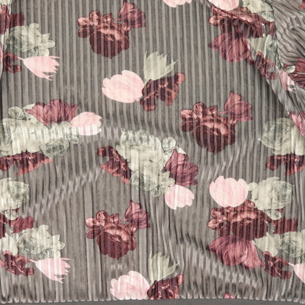George Womens Grey Floral  Pullover Sweatshirt Size 8