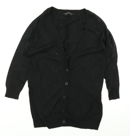 Dorothy Perkins Womens Black  Knit Cardigan Jumper Size 8