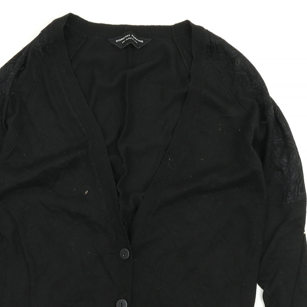 Dorothy Perkins Womens Black  Knit Cardigan Jumper Size 8