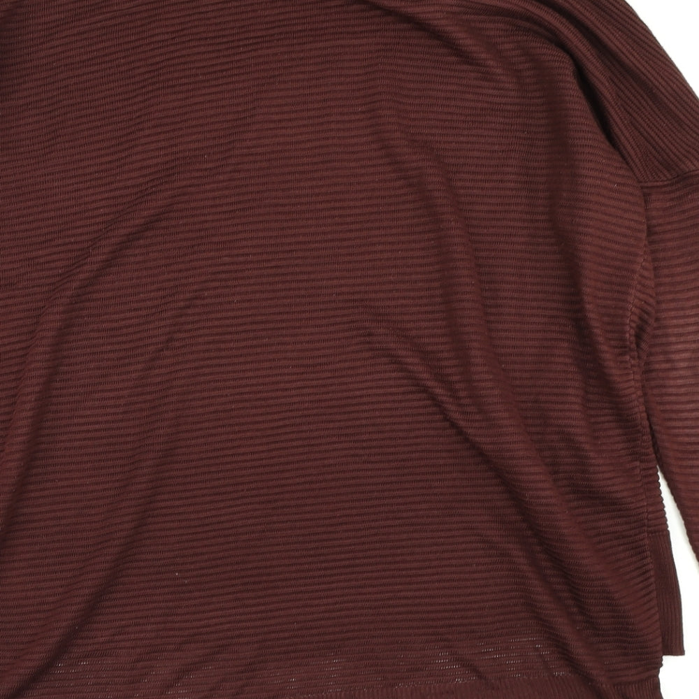 Womens UK Size M Peacocks Brown Basic T-Shirt