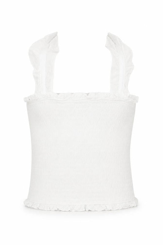 Front view of 915 Generation girls’ white cropped tank, size 12-13, years