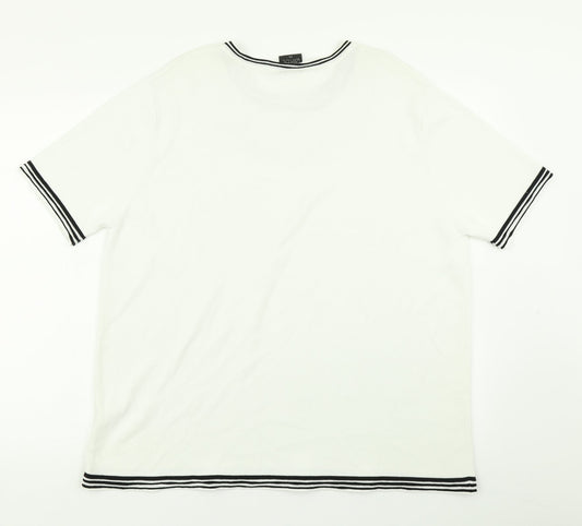 Avant Garde Womens White  Knit Pullover Jumper Size 2XL