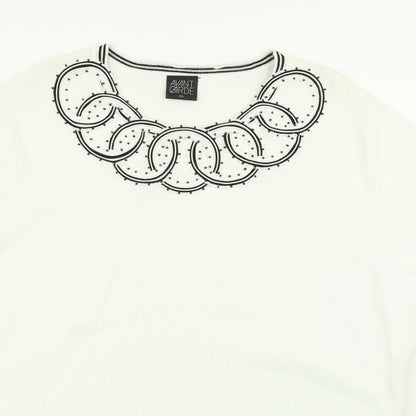 Avant Garde Womens White  Knit Pullover Jumper Size 2XL