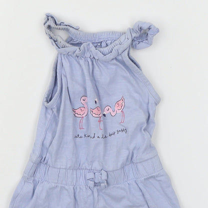 George Girls Blue  Jersey Jumpsuit Outfit/Set Size 12-18 Months  - Flamingo