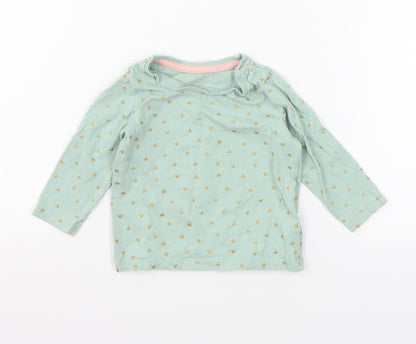 Primakr Girls Green Polka Dot Jersey Basic T-Shirt Size 6-9 Months