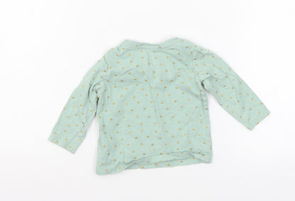 Primakr Girls Green Polka Dot Jersey Basic T-Shirt Size 6-9 Months