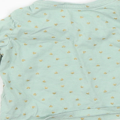 Primakr Girls Green Polka Dot Jersey Basic T-Shirt Size 6-9 Months