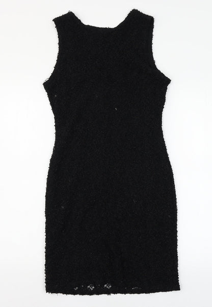 Preworn Womens Black  Lace Tank Dress  Size 14