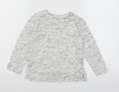 NEXT Boys Grey Striped Jersey Basic T-Shirt Size 5 Years