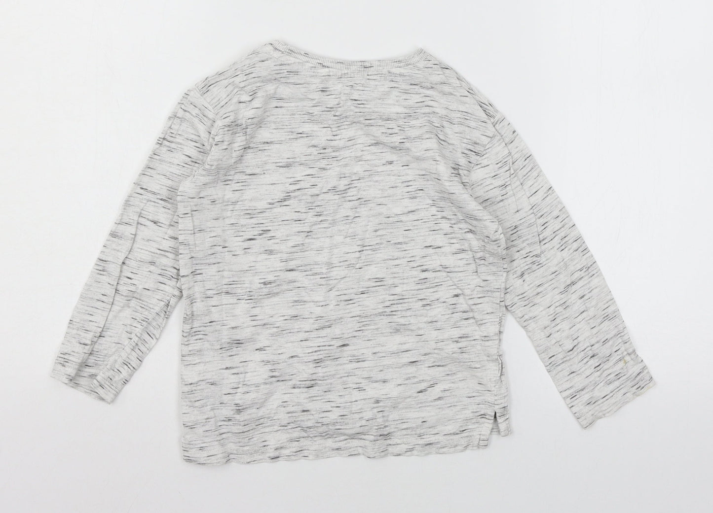 NEXT Boys Grey Striped Jersey Basic T-Shirt Size 5 Years