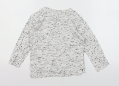 NEXT Boys Grey Striped Jersey Basic T-Shirt Size 5 Years