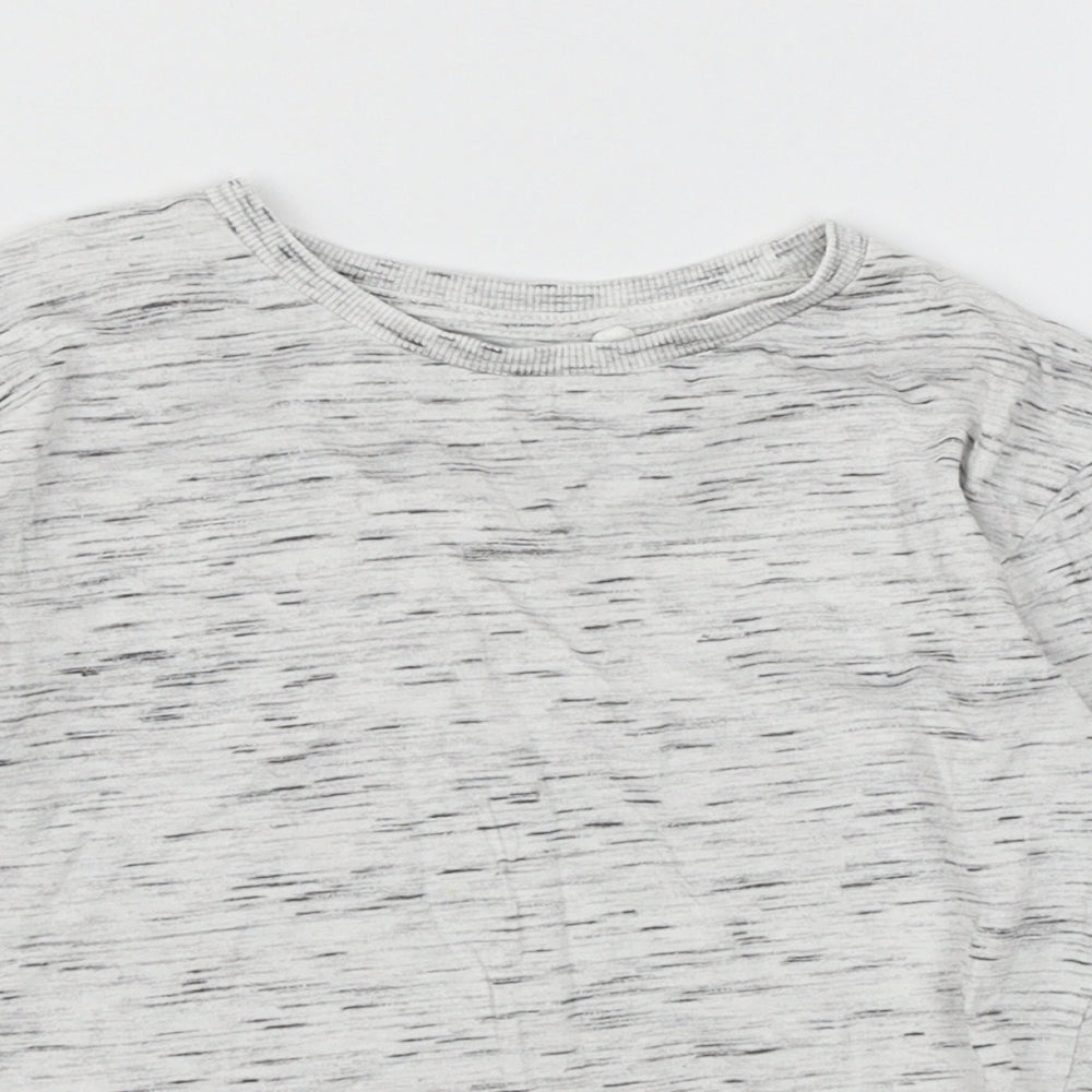 NEXT Boys Grey Striped Jersey Basic T-Shirt Size 5 Years