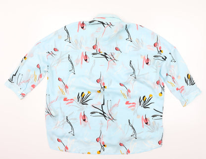 Womens UK Size 8 Limited Edition Blue Basic Blouse