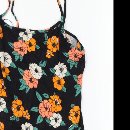 Primakr Womens Black Floral Jersey Bodysuit One-Piece Size 12