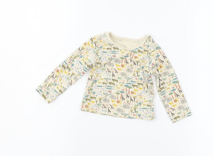 TU Baby Ivory  Jersey Basic T-Shirt Size 3-6 Months  - Animals