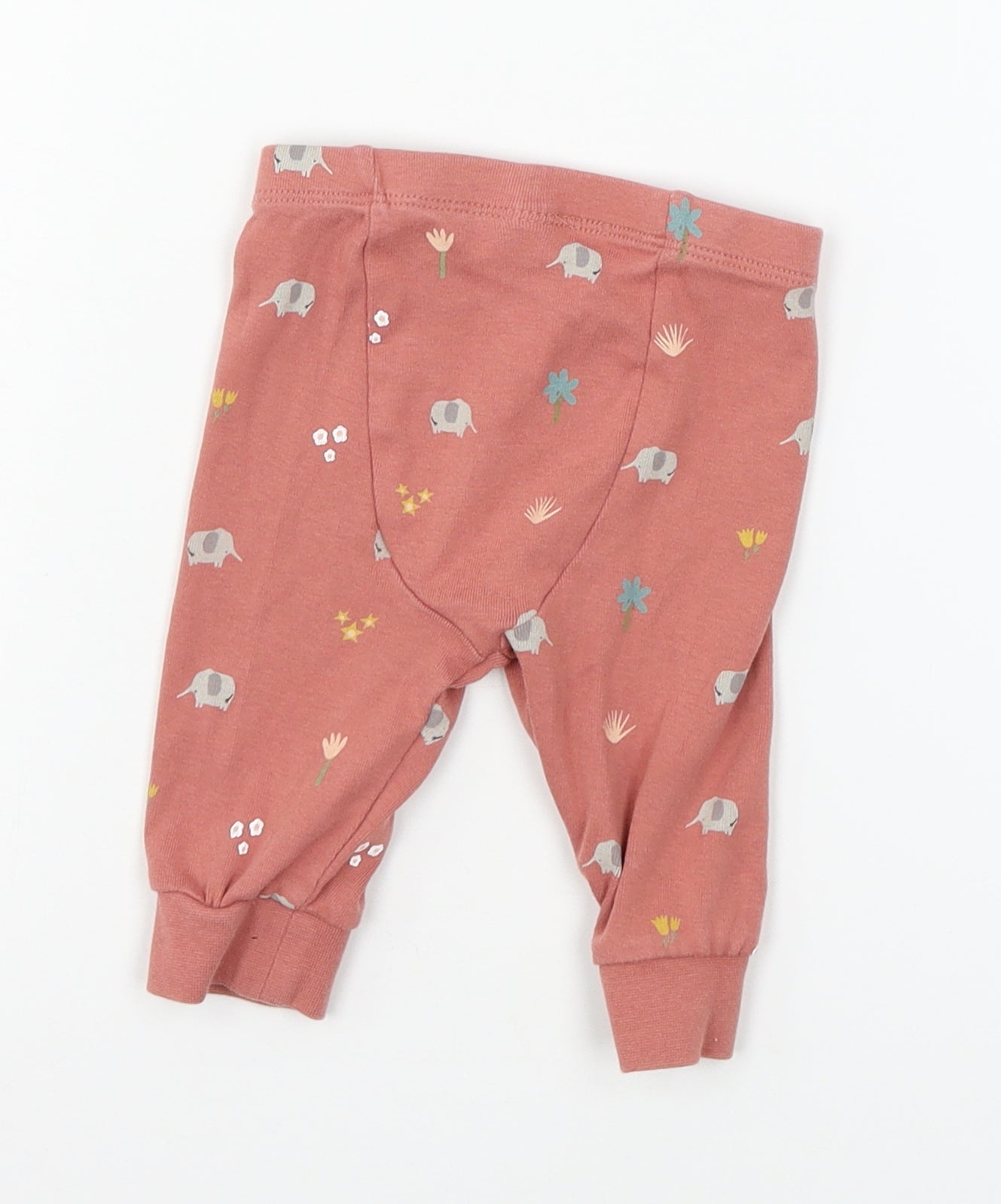 TU Baby Red Geometric Jersey Jogger Trousers Size 3-6 Months  - Elephant