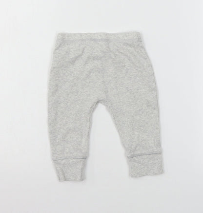 Marks and Spencer Girls Grey  Jersey Jogger Trousers Size 6-9 Months