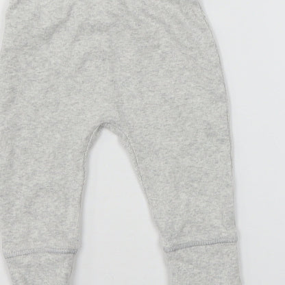 Marks and Spencer Girls Grey  Jersey Jogger Trousers Size 6-9 Months