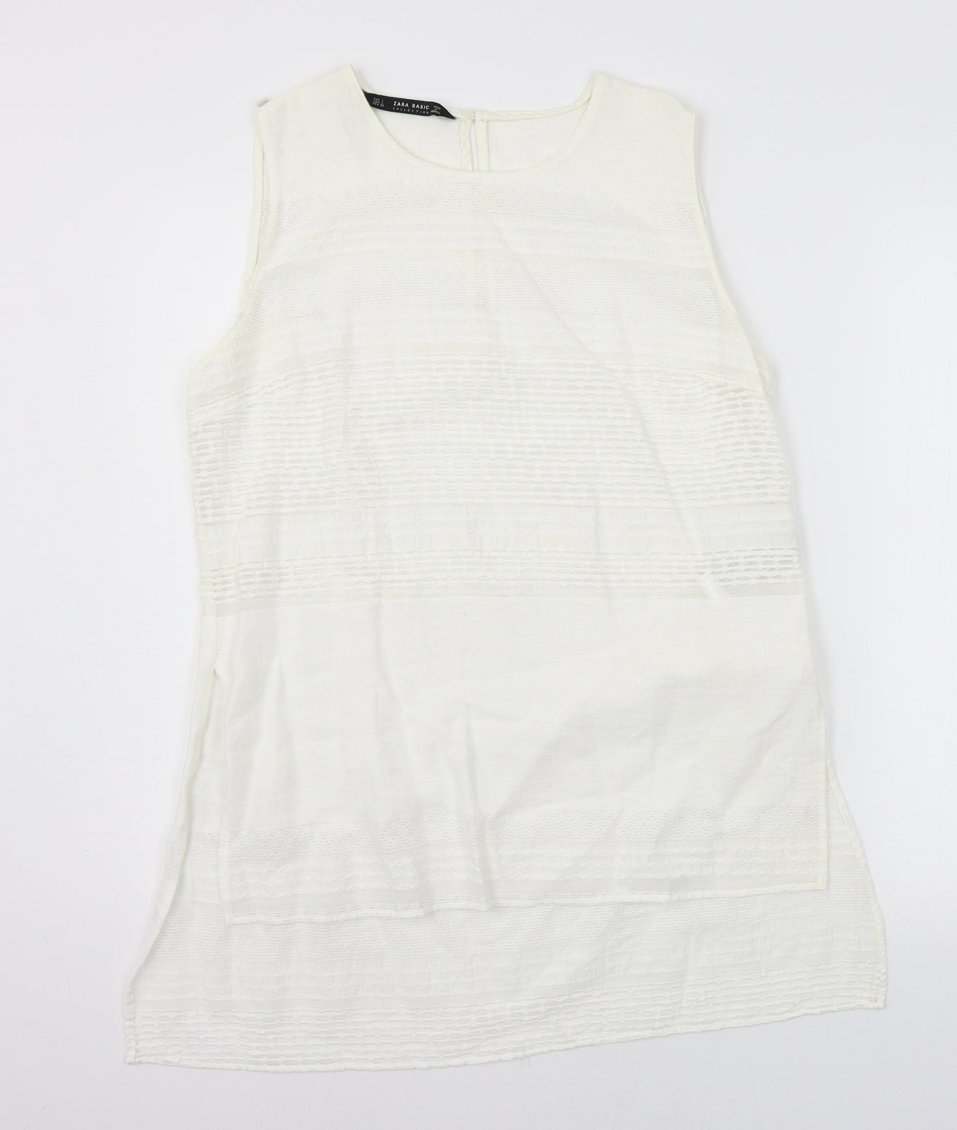 Womens UK Size L Zara White Basic Blouse