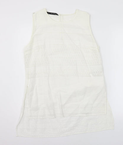 Womens UK Size L Zara White Basic Blouse