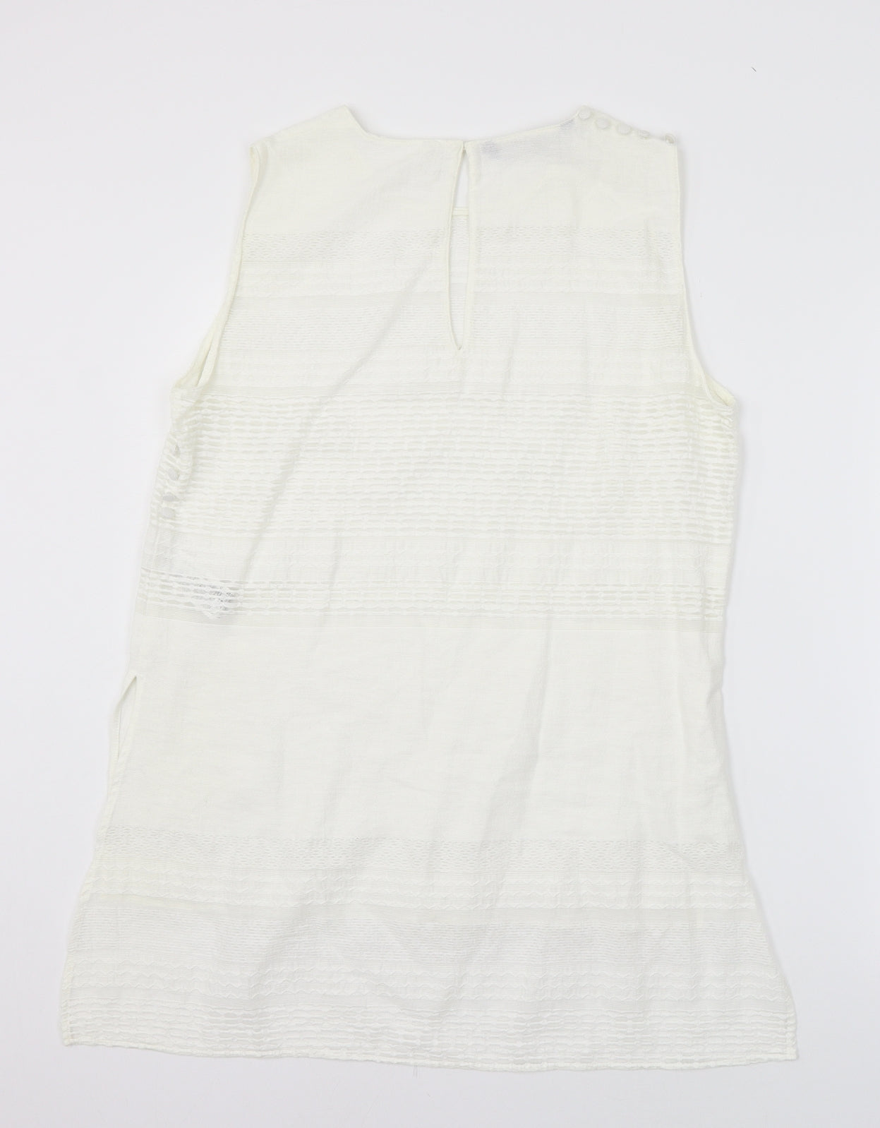 Womens UK Size L Zara White Basic Blouse