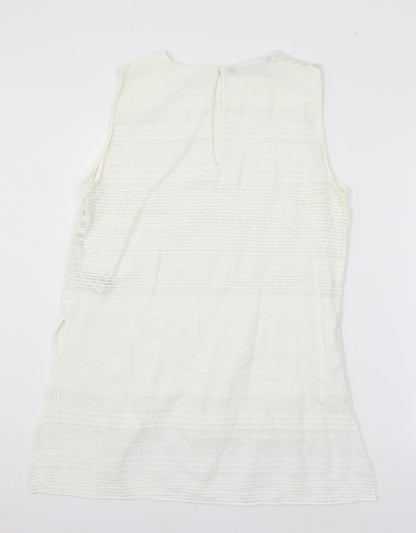 Womens UK Size L Zara White Basic Blouse