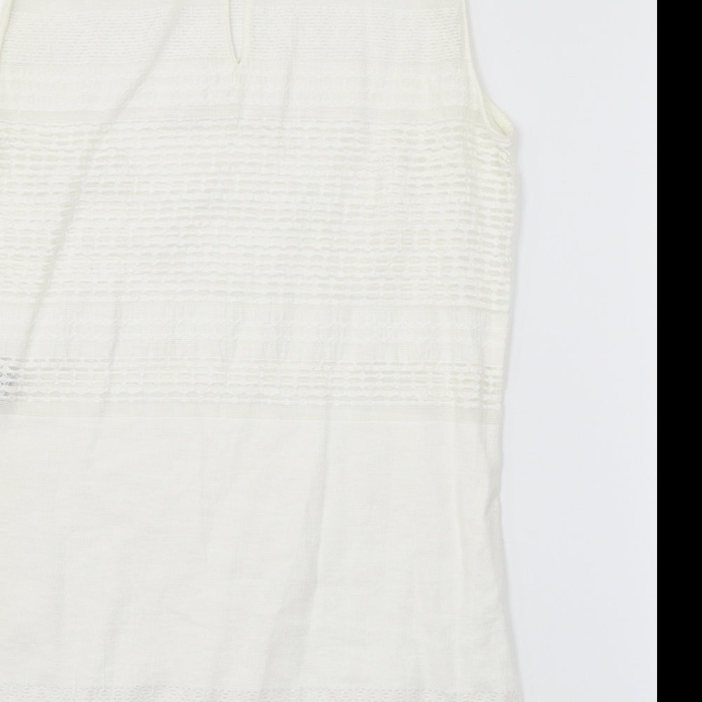 Womens UK Size L Zara White Basic Blouse