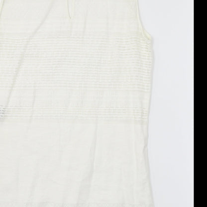 Womens UK Size L Zara White Basic Blouse