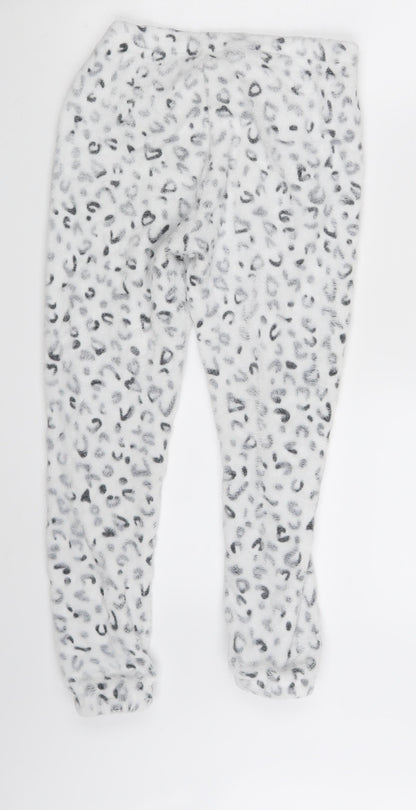 Love Sleep Girls White Animal Print  Jogger Trousers Size 8-9 Years