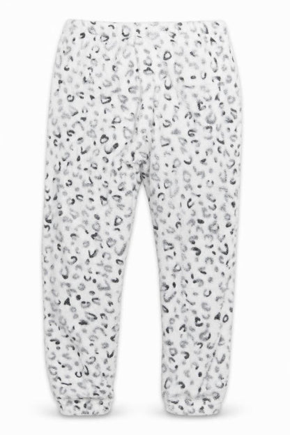 Love Sleep Girls White Animal Print  Jogger Trousers Size 8-9 Years