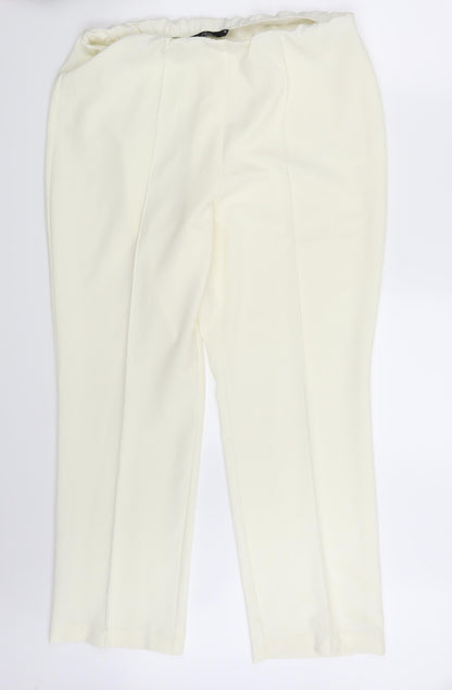 BM Collection Womens Ivory   Dress Pants Trousers Size 16 L26 in