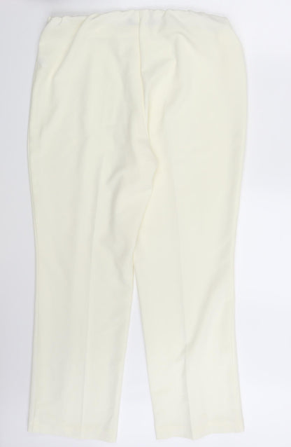 BM Collection Womens Ivory   Dress Pants Trousers Size 16 L26 in