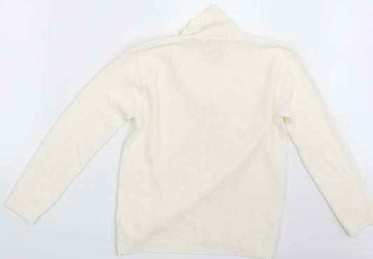 Womens UK Size One Size Pure & Natural Ivory Pullover Jumper