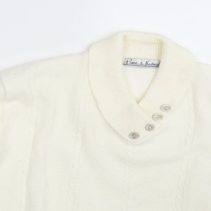 Womens UK Size One Size Pure & Natural Ivory Pullover Jumper