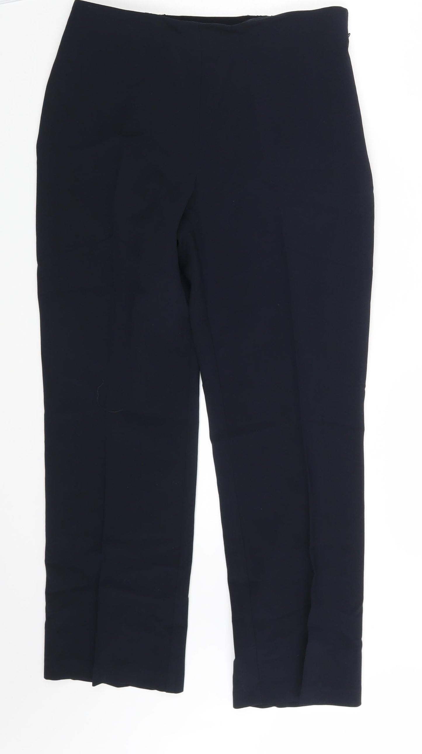 Womens UK Size 10 M&S Regular Fit Dress Pants Blue Trousers
