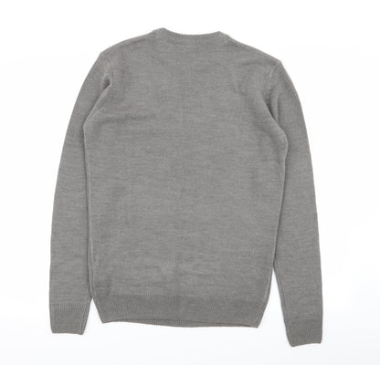 new look men Mens Grey   Pullover Jumper Size S  - christmas jumper