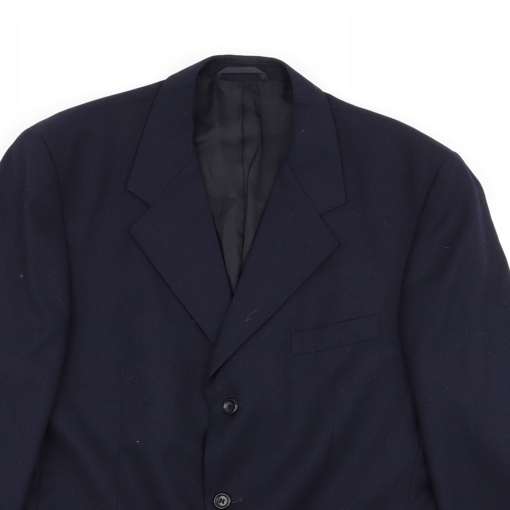 Mens UK Size 42 Pinstripe Regular Blue Suit Jacket