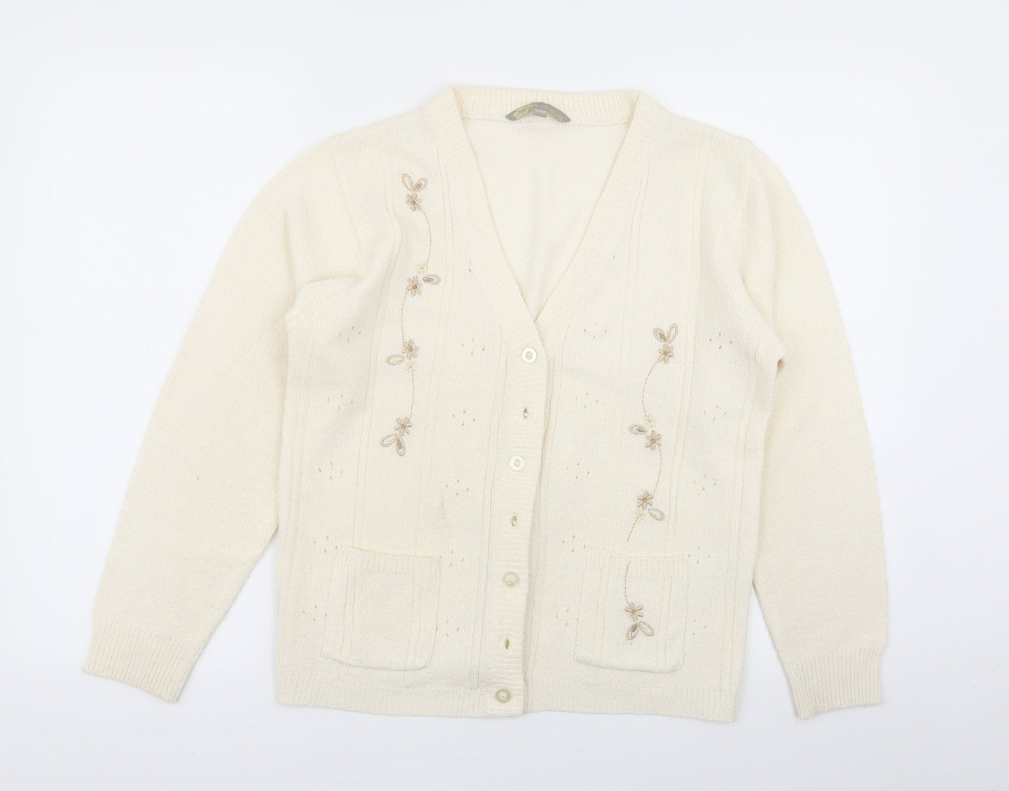 Womens UK Size S Akal Collection Beige Cardigan Jumper