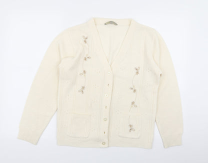 Womens UK Size S Akal Collection Beige Cardigan Jumper