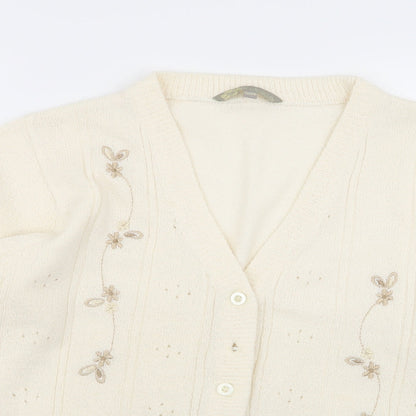Womens UK Size S Akal Collection Beige Cardigan Jumper
