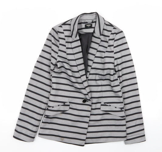Oasis Womens Multicoloured Striped  Jacket Blazer Size 8