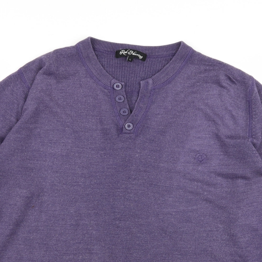 Red Herring Mens Purple   Pullover Jumper Size L