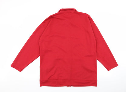Womens UK Size M Essentials Red Cardigan Jumper