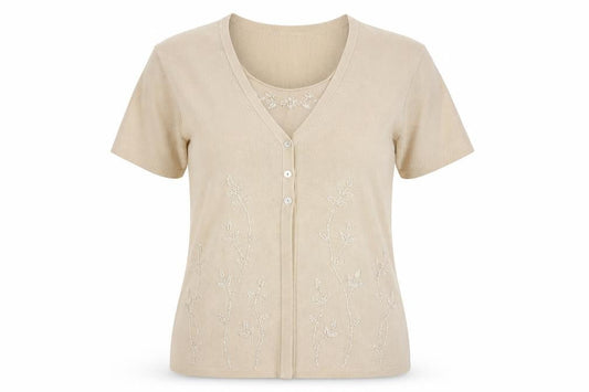 Womens UK Size S nutshell Beige Cardigan Jumper