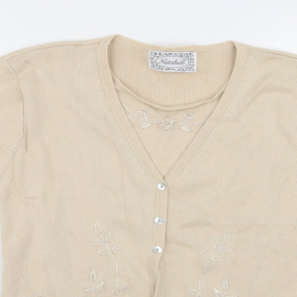 Womens UK Size S nutshell Beige Cardigan Jumper