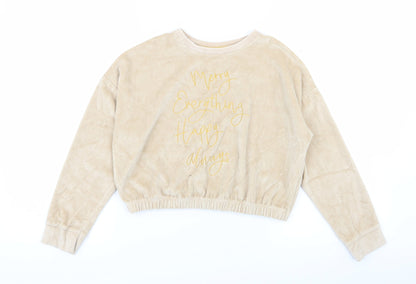 Asda George Girls Beige   Pullover Jumper Size 7-8 Years