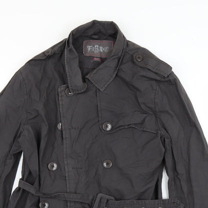 Fabric Womens Grey   Parka Coat Size M