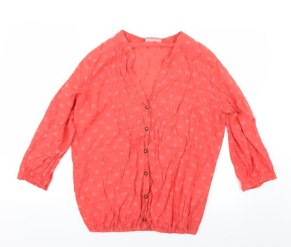 Womens UK Size S Wallis Red Basic Blouse