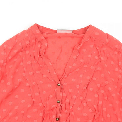 Womens UK Size S Wallis Red Basic Blouse