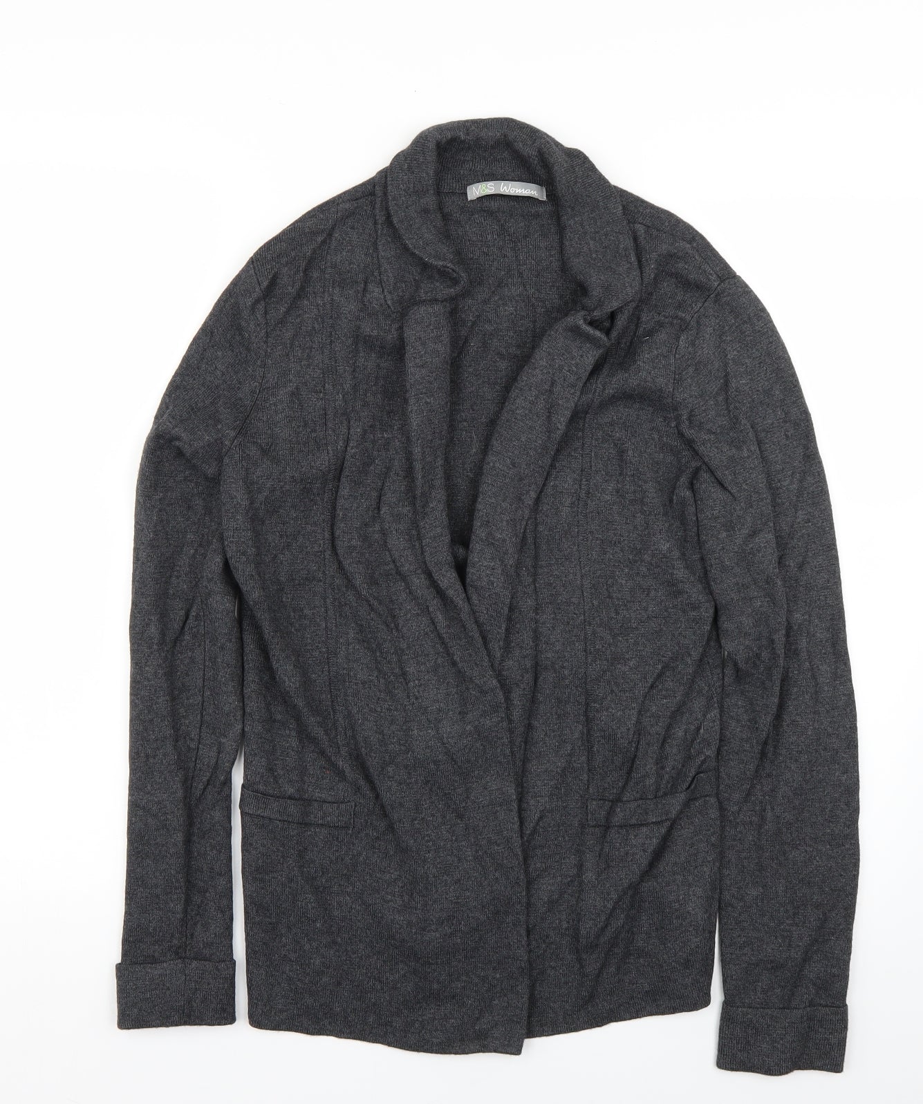 Womens UK Size 12 M&S Grey Cardigan Jumper